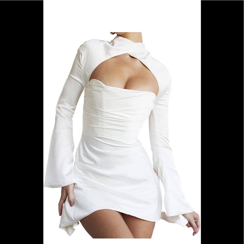 White bell sleeve dress